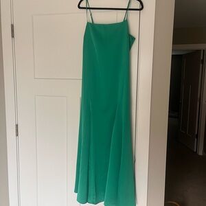 Loft Elegant Green Spaghetti Strap Dress